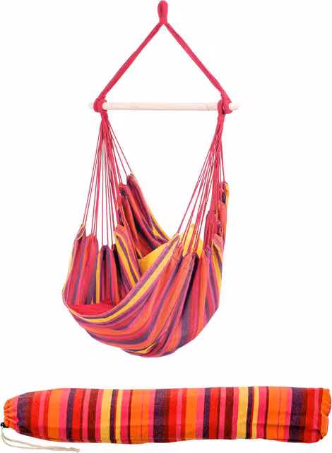Relax Vulcano Amazonas Multicolour Striped Fabric and Birch Wood Chair