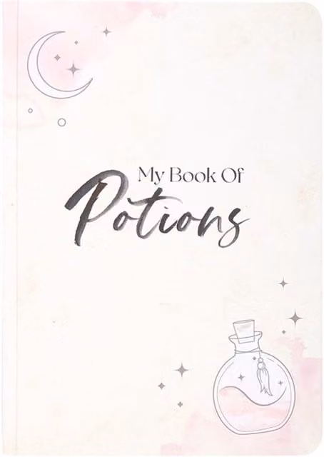 KDMK Mystical Potions A5 Lined Notebook for Modern Witches, White and Pink