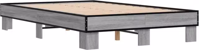 Berkfield Home Durable Bed Frame in Grey, W: 140 cm, L: 200 cm