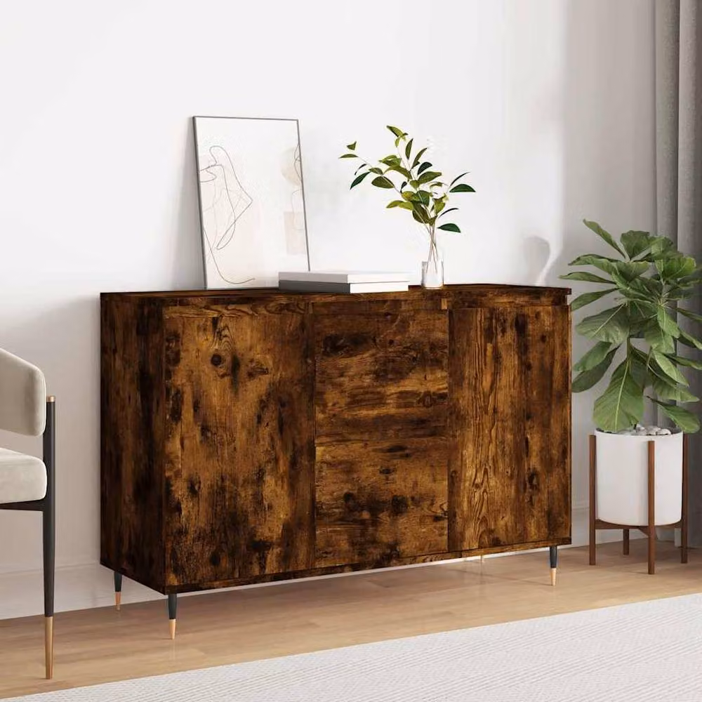 Berkfield Home Smoked Oak Sideboard in Brown, W/D/H: 104 x 35 x 70 cm – 2