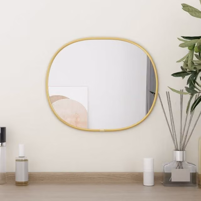Berkfield Home Gold Rectangular Wall Mirror W: 30 cm, H: 25 cm – 1