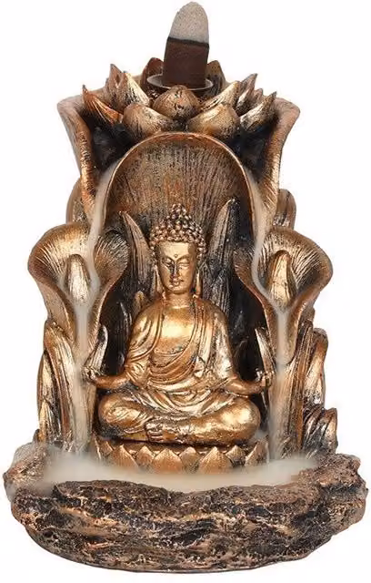 KDMD Bronze Buddha Backflow Incense Burner in Metal – 1