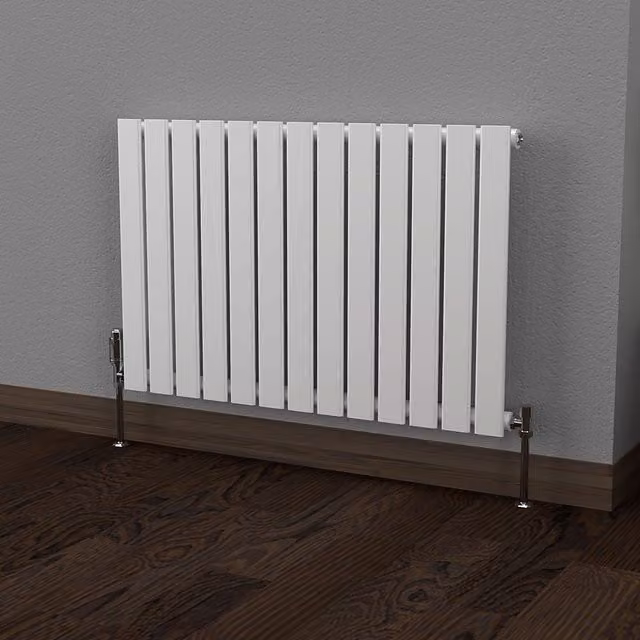 Lux Heat Flat White Horizontal Wall Mounted Radiator, W: 91.0 cm, H: 60.0 cm