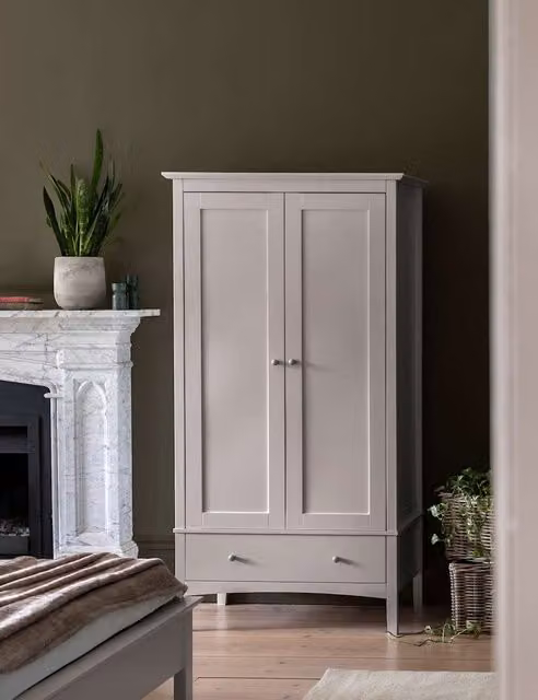 Gallery Direct Hastings Grey Double Wardrobe with Hinged Doors and Drawers