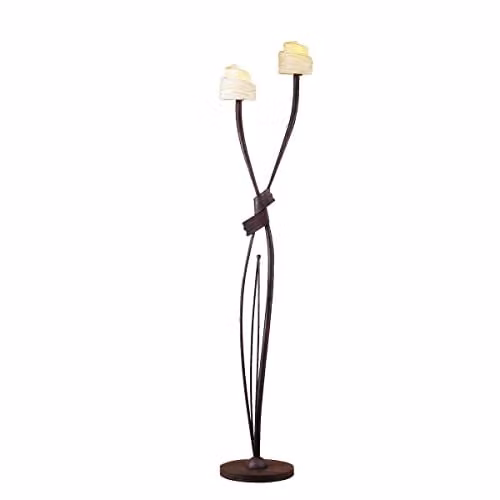 Netlighting Estilo 2 Light Floor Lamp E14 in Brown and Black Oxide