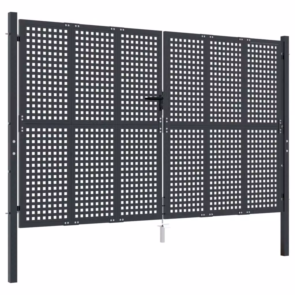 Berkfield Home Anthracite Steel Garden Gate with Wire Mesh, W: 300 cm, H: 225 cm – 2
