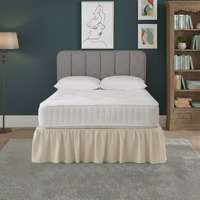 Snug City Super King Polycotton Divan Bed Base Valance Sheet in Beige