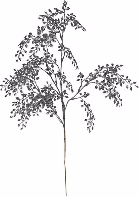 KDMD Silver Pewter Glitter Mini Leaf Spray, 3 Pack – 1