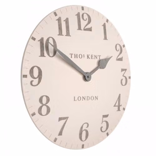Thomas Kent Arabic Shy Pink Round Quartz Wall Clock, W/D/H: 51 x 51 x 4 cm