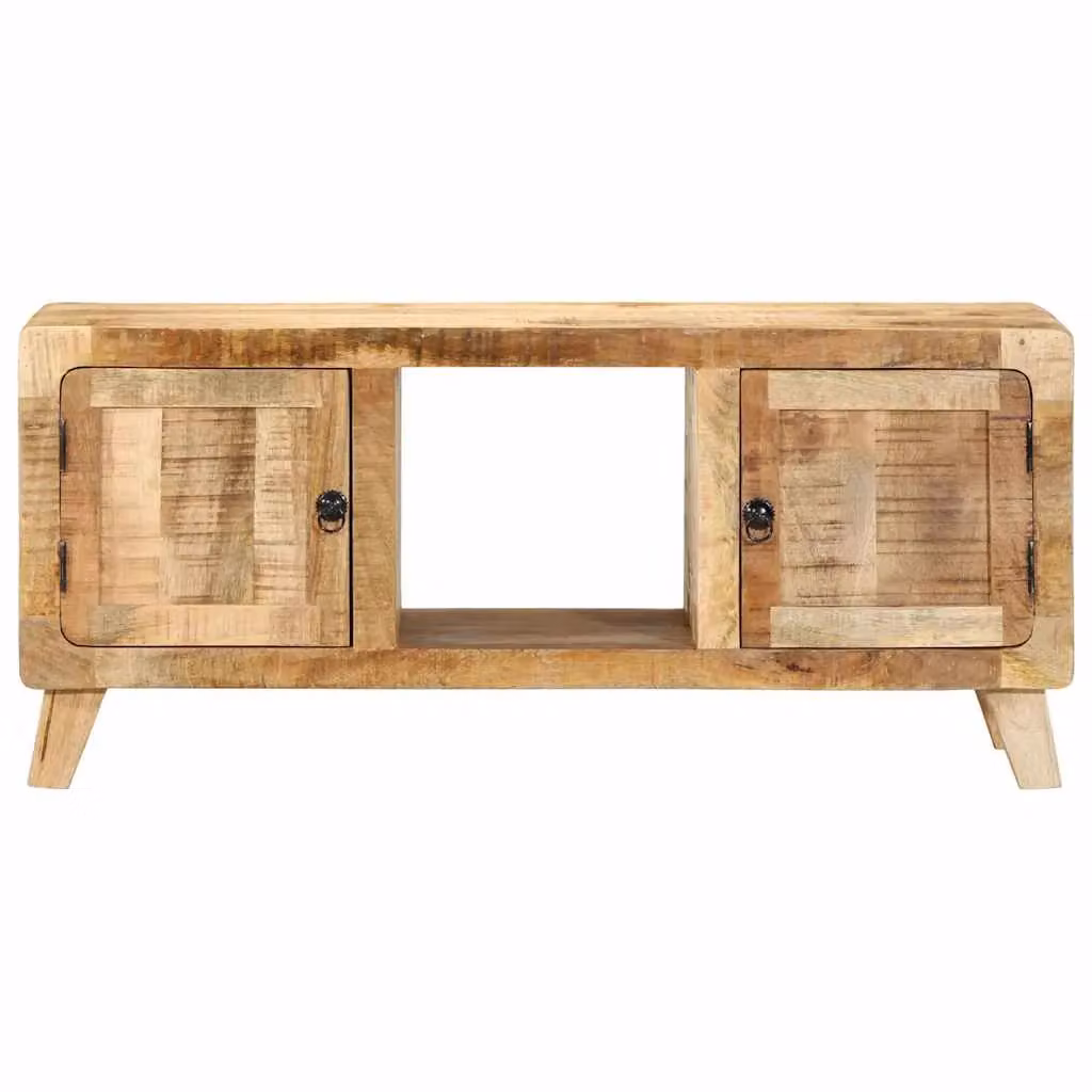 Berkfield Home TV Cabinet in Brown Solid Rough Mango Wood, W/D/H: 105 x 46 x 32 cm – 2