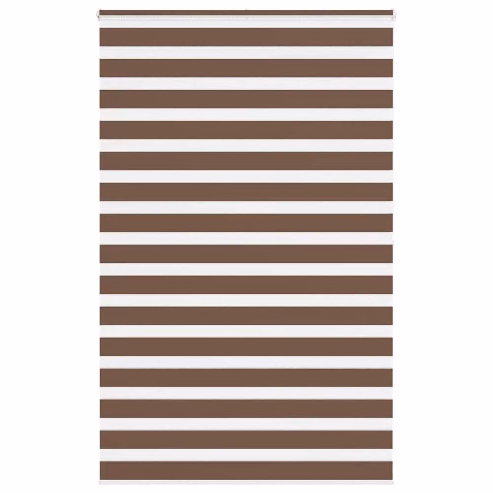 Berkfield Home Elegant Zebra Blind in Brown, Polyester Fabric, W: 145 cm, H: 200 cm – 2