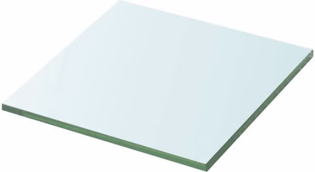 Berkfield Home Wall Mounted Glass Shelves, 2 Pack, Clear, W/D/H: 30 x 30 x 2 cm