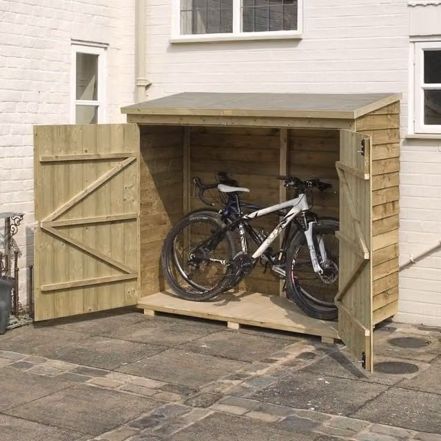 Rowlinsons Overlap Wallstore Garden Storage in Brown, W: 182.5 cm, D: 82.5 cm, H: 164 cm
