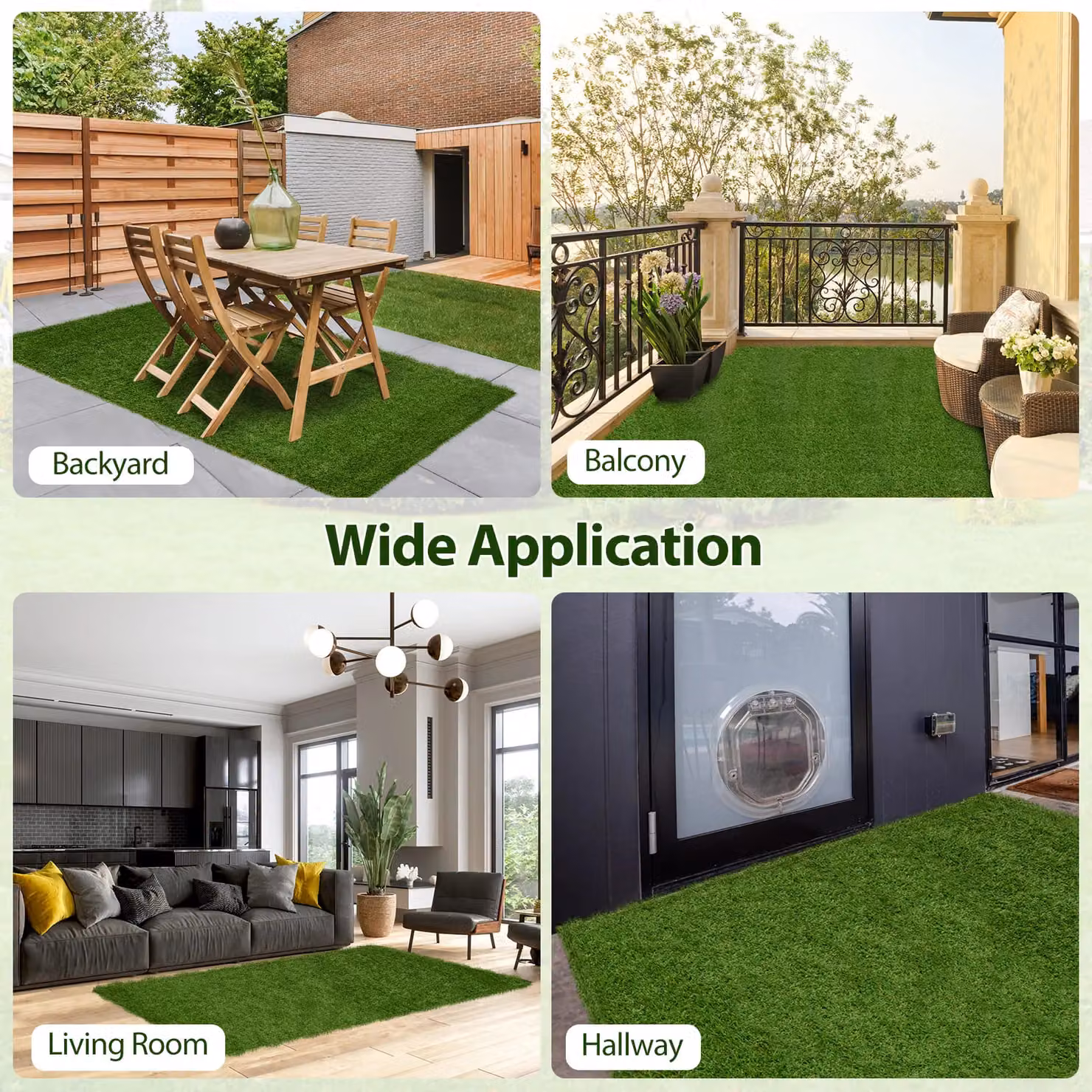 Costway Artificial Grass Turf Dog Potty Training Mat, Green, W: 120 cm x D: 125 cm x H: 185 cm – 4