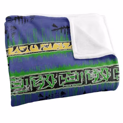 JQ Licensing Tiki Tropical Blue Floral Super Soft Fleece Throw Blanket, W/D/H: 91 x 147 cm – 2