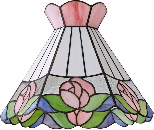 ValueLights Evelyn Art Nouveau Multicolour Glass Ceiling Pendant Lamp Shade, Diameter: 21.5 cm – 3
