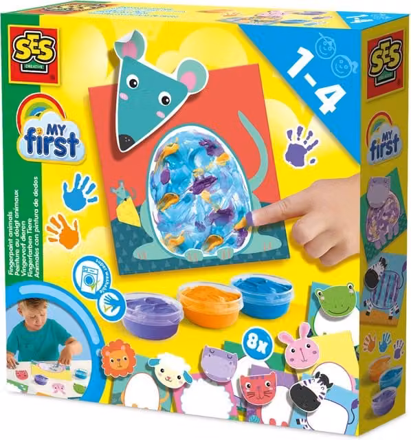SES My First Fingerpaint Animals Creative Motor Skills Set in Multicolour