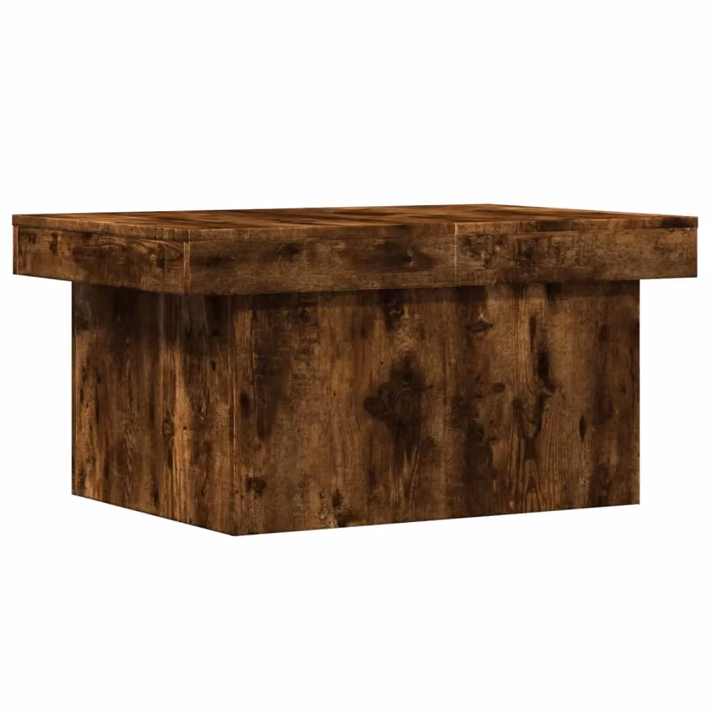 Berkfield Home Smoked Oak Coffee Table in Brown, W/D/H: 80 x 55 x 40 cm – 2