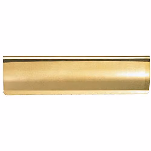 Loops Curved Letterbox Cover Interior Letter Tidy Flap in Polished Brass, W: 28.0 cm, H: 7.8 cm – 1