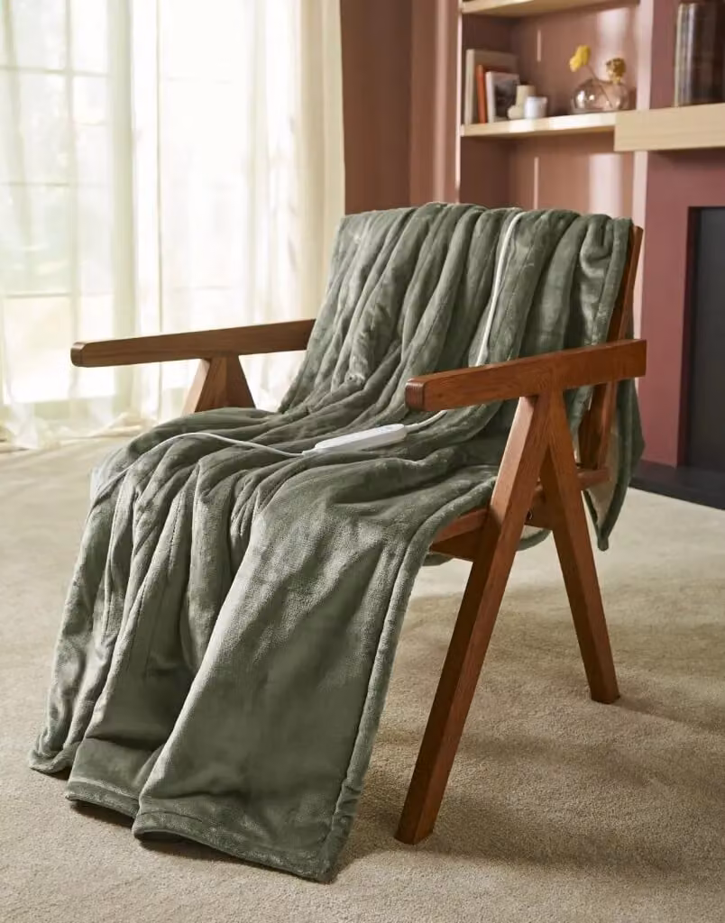 Morphy Richards EverCosy Small Fleece Electric Heated Throw in Green, W: 160 cm, D: 130 cm – 7
