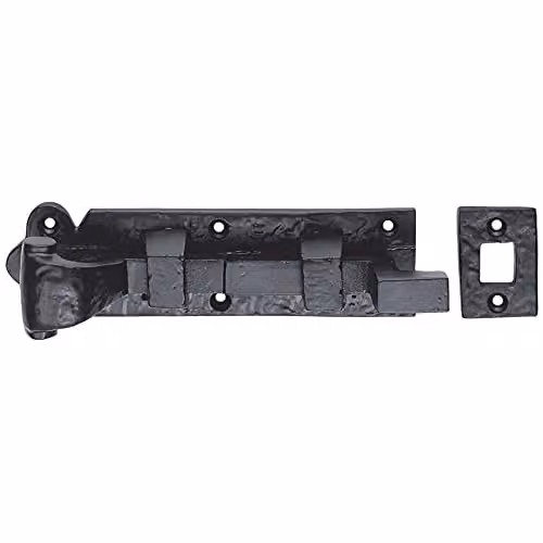 Loops Cranked Barrel Surface Mounted Door Bolt Lock, Black – 1