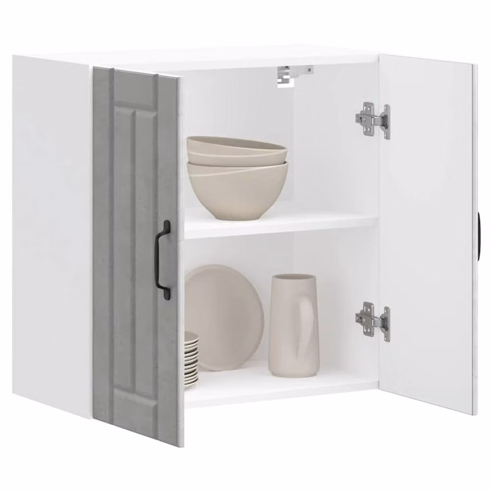 Berkfield Home Lucca Kitchen Wall Cabinet in Concrete Grey Engineered Wood, W/D/H: 60 x 31 x 60 cm