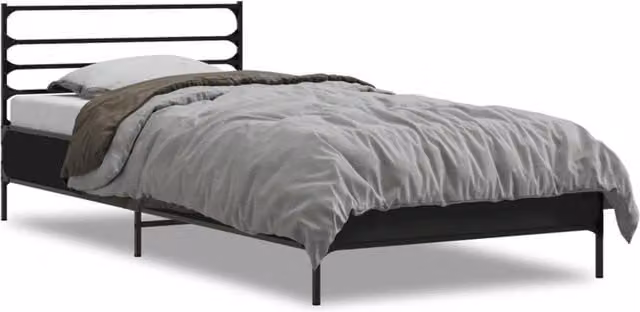 Berkfield Home Single Bed Frame in Black, W/D/H: 90 x 190 cm – 1