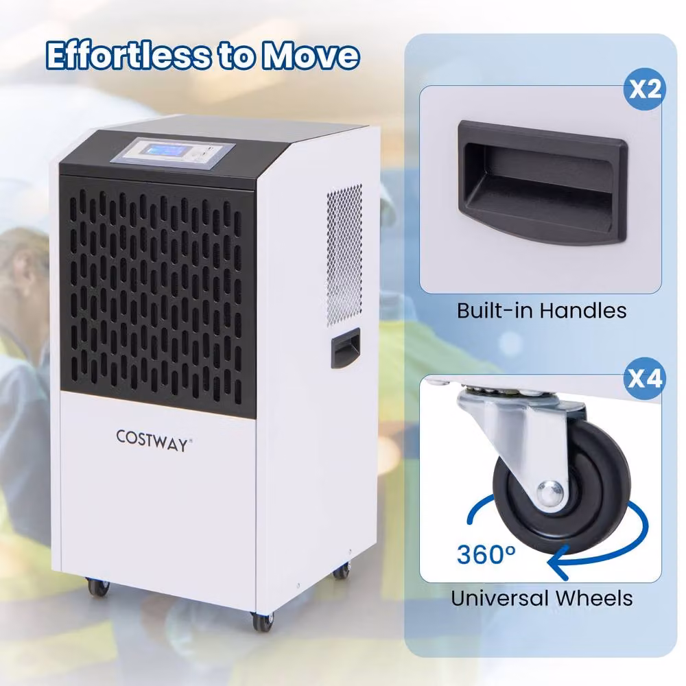 Costway 120L Commercial Dehumidifier in White – 4