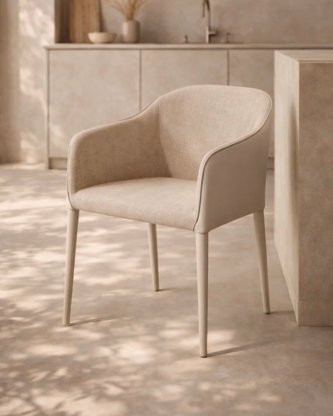Tommy Franks Salcita Armchair Set of 2 in Beige Fabric