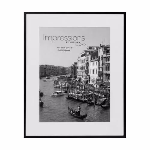IMPRESSIONS Single Rectangular Metal Photo Frame, Black or White, 15 x 20 cm – 1