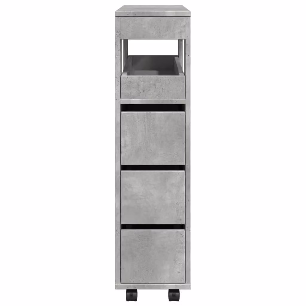 Berkfield Home Narrow Freestanding Bathroom Cabinet with Wheels in Concrete Grey – 2