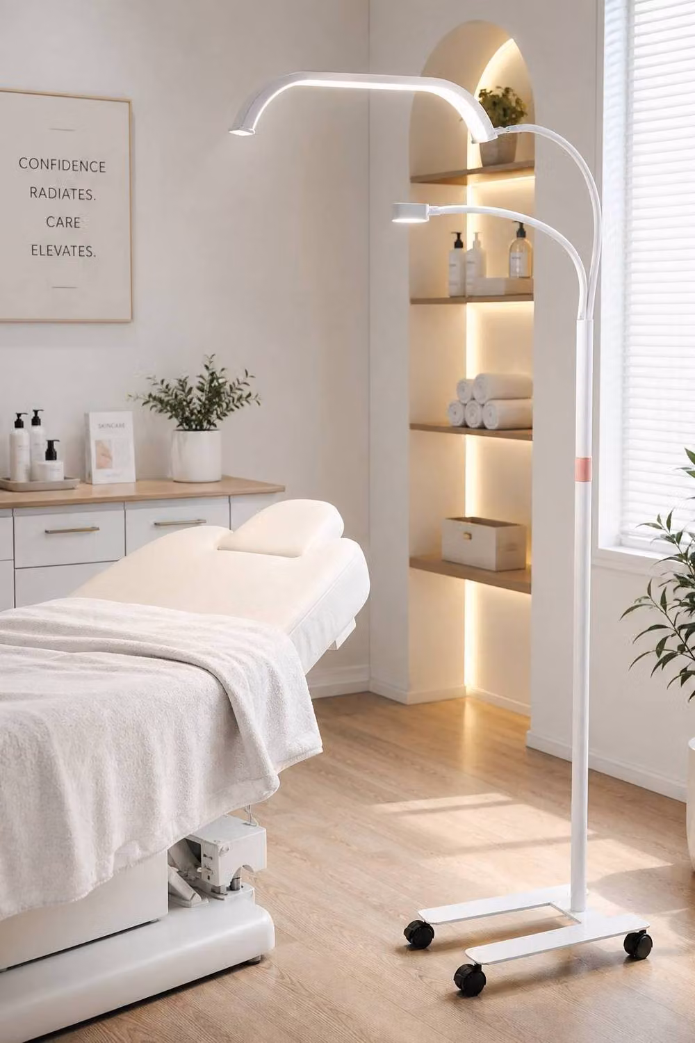 ExtraStar LED Lash Extension Floor Lamp with Phone Holder in White – 2