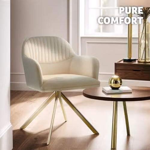 tectake Lona Armchair in Cream and Gold – 2