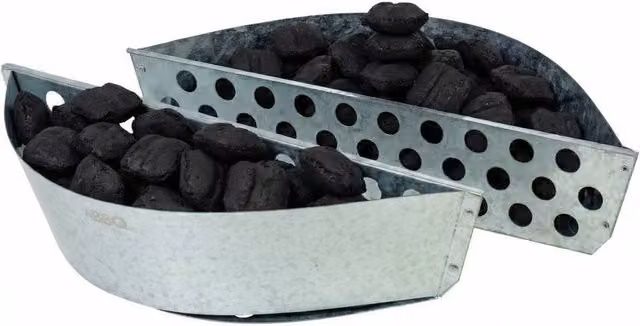 Kelvenix 2-Piece Steel Charcoal Briquette Fuel Holder Baskets in Silver – 1