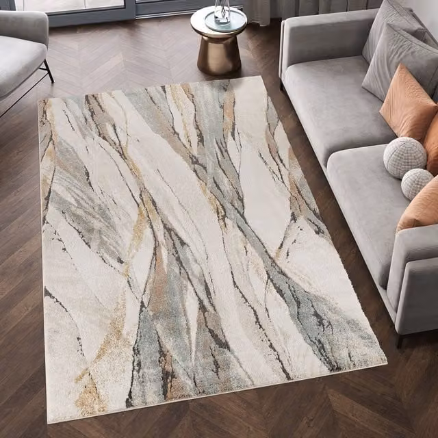 Desire Rugs Essence Aura Rustic Abstract Living Room Area Rug, Multicolour, W: 60 cm, L: 220 cm – 1