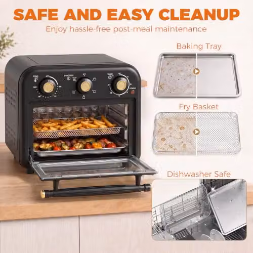 HOMCOM 12 L Black Convection Air Fryer Oven – 6