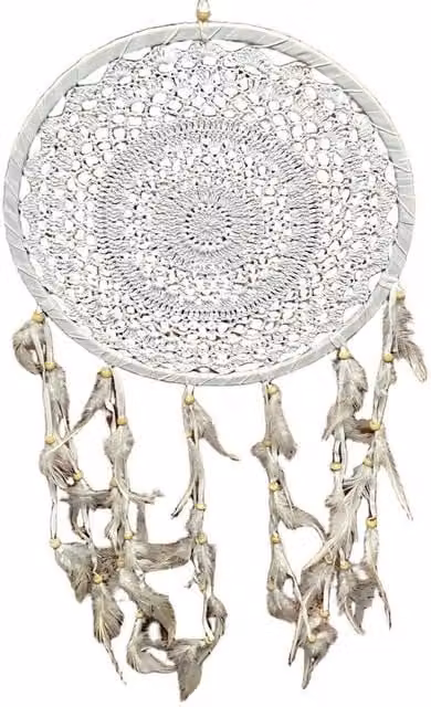 Minster Dream Catcher Hanging Wind Chime in White, W30 x H50 cm – 1