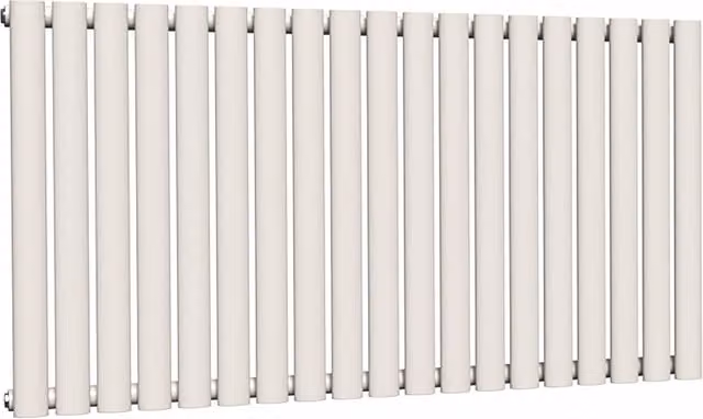 Lux Heat Oval Horizontal Coloured Radiator in White, W: 114 cm, H: 60 cm