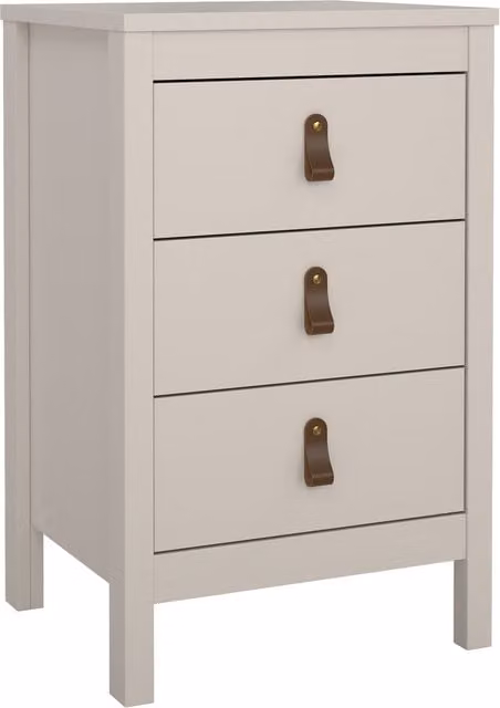 Furniture To Go Barcelona 3-Drawer Bedside Table in Beige Cashmere – 1