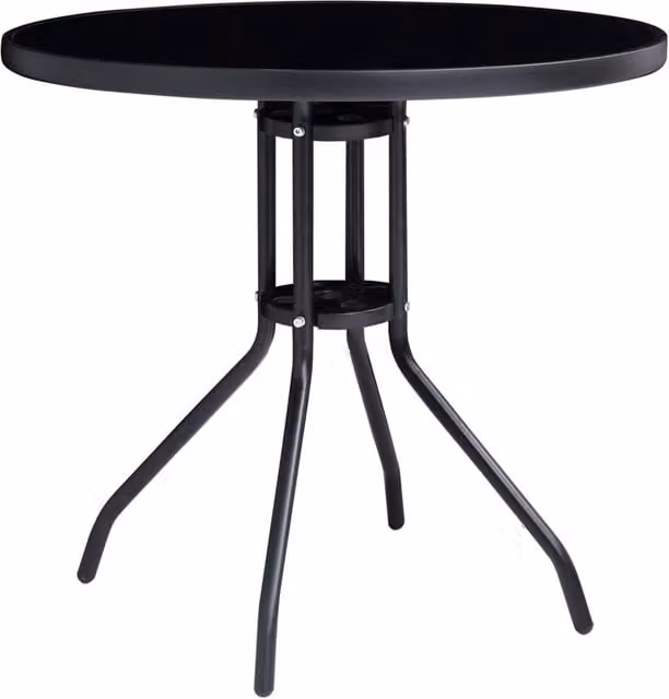 Berkfield Home 5 Piece Modern Bistro Set in Black and Anthracite with Powder Coated Aluminium and Glass