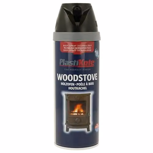 Plasti-kote 26030 Wood and Metal Twist and Spray Paint, Black, Satin Gloss, 400 ml