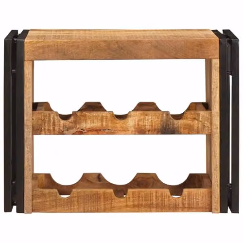 vidaXL Industrial Wall-Mounted Wine Rack in Brown Solid Mango Wood, W: 60 cm, D: 33 cm, H: 45 cm – 4