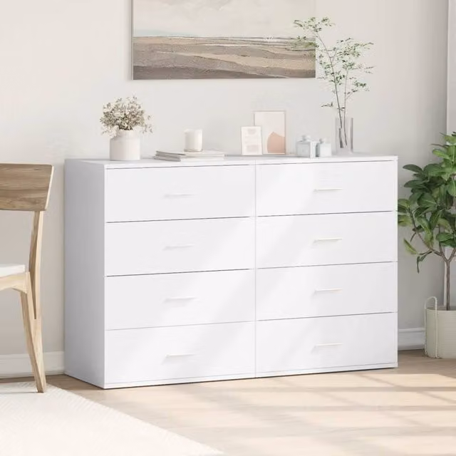 Berkfield Home Set of 2 White Matt Engineered Wood Sideboards W/D/H: 60 x 39 x 80 cm – 1