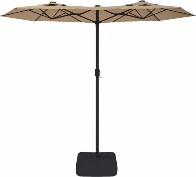 Berkfield Home Elegant Double-Head Cantilever Parasol in Beige, W: 316 cm, D: 240 cm, H: 145 cm