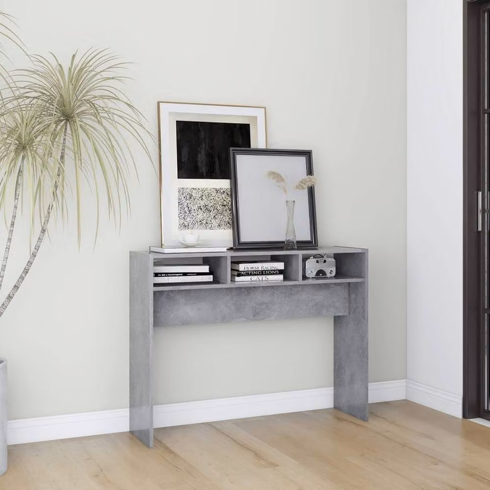 Berkfield Home Modern Concrete Grey Console Table, W/D/H: 105 x 30 x 80 cm – 2