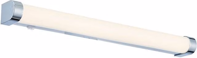 Netlighting Moda LED Bathroom Wall Light, 15W, White Ribbed and Chrome Effect in Grey, IP44