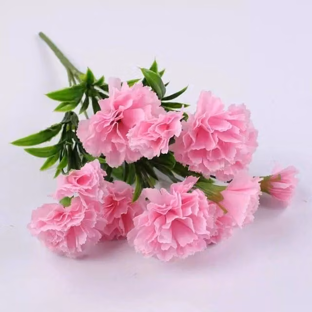 Havendro Pink Silk Carnation Artificial Flowers UV Resistant Floral Decor