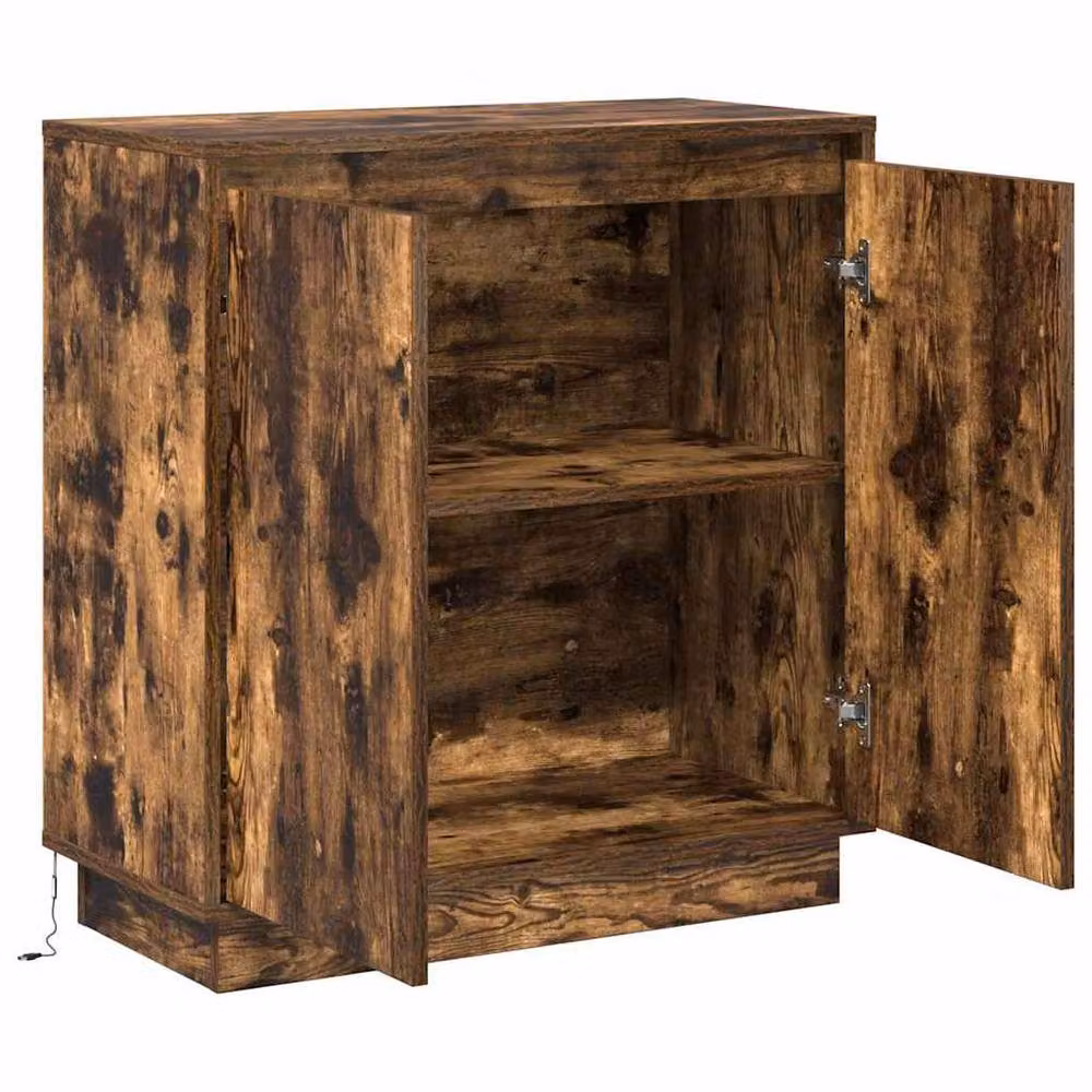 Berkfield Home Modern Sideboard with Integrated LED Lighting in Smoked Oak Brown, W/D/H: 71 x 34.5 x 75 cm – 5
