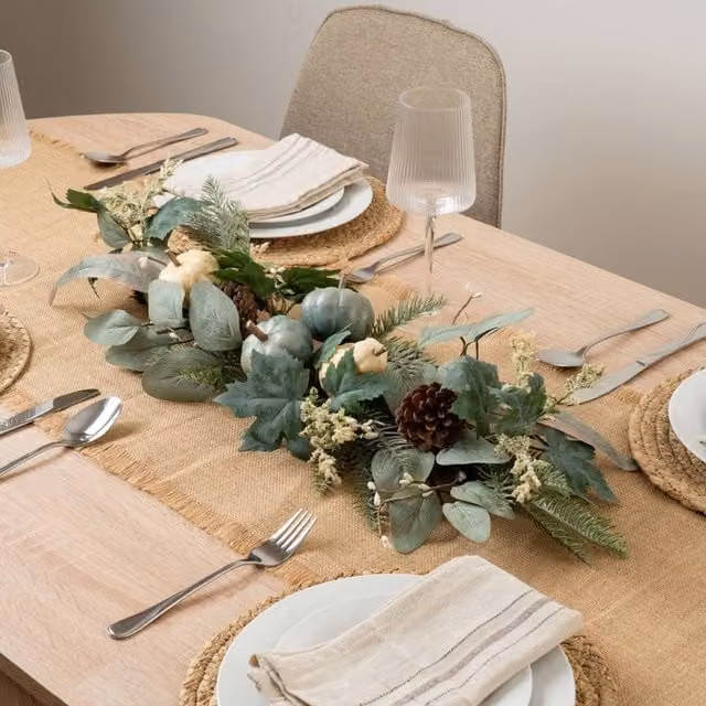 Scottish Everlastings Ltd Premium Pumpkin Table Centrepiece Swag in Green, 80 cm