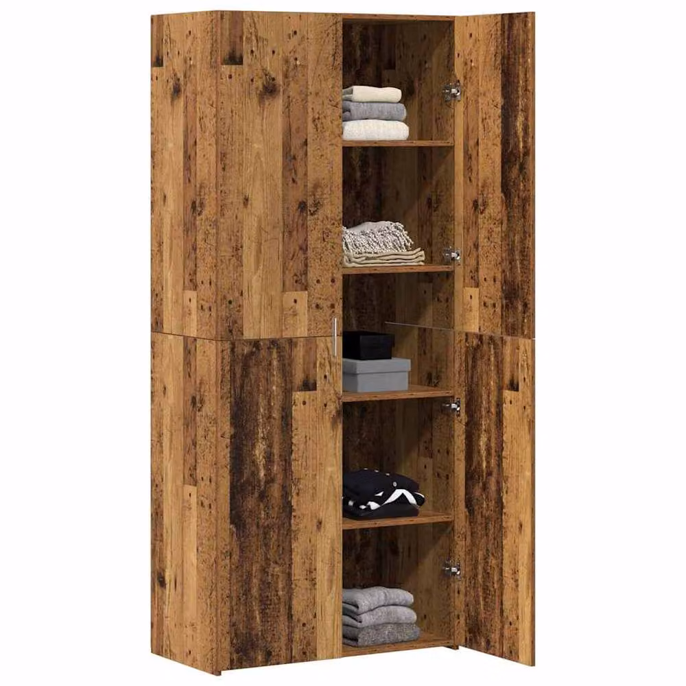 Berkfield Home Old Wood Highboard in Brown, W/D/H: 40 x 42.5 x 185 cm – 2